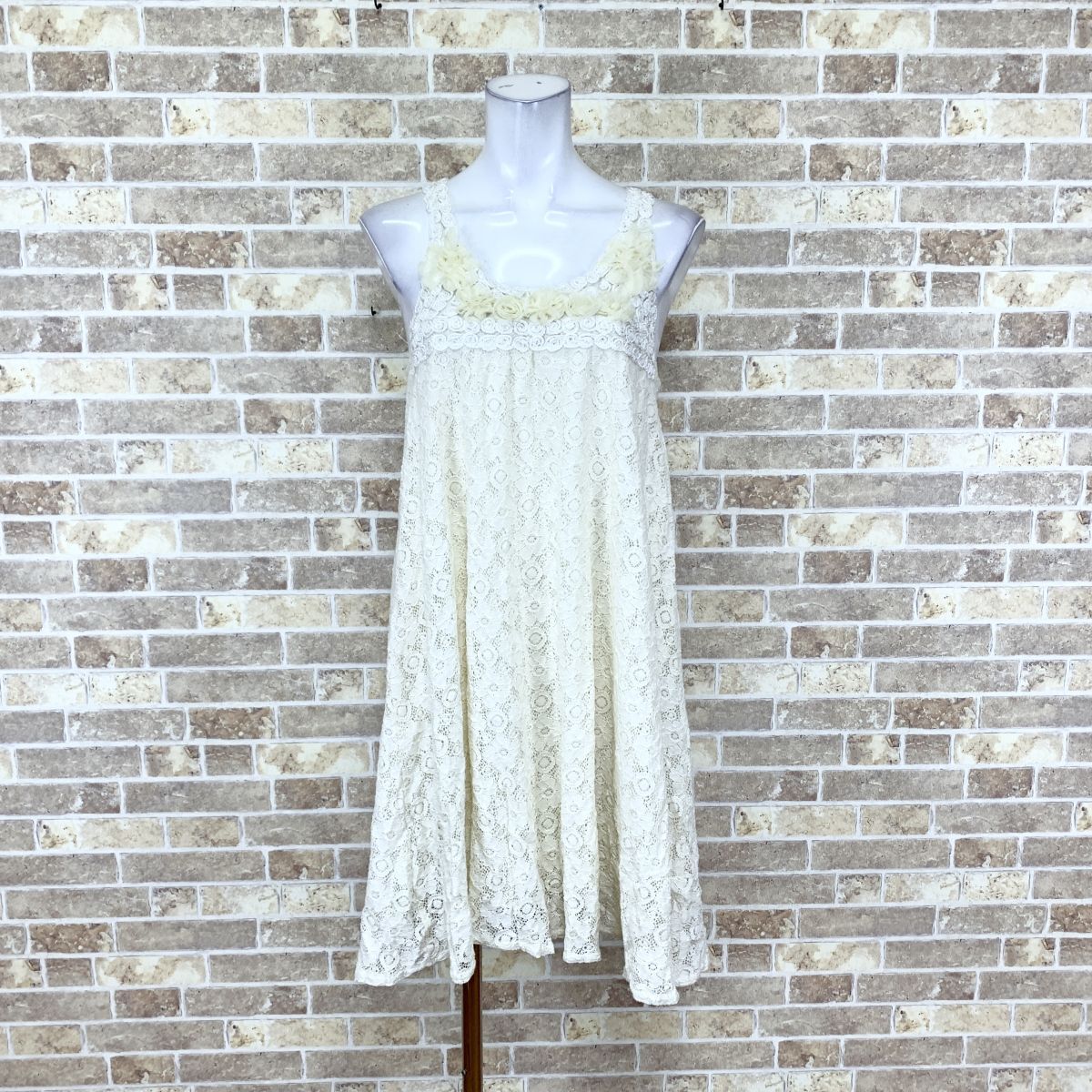 1円 ドレス petite flute ワンピース M クリーム系 カラードレス キャバドレ 発表会 イベント 中古15889拍卖