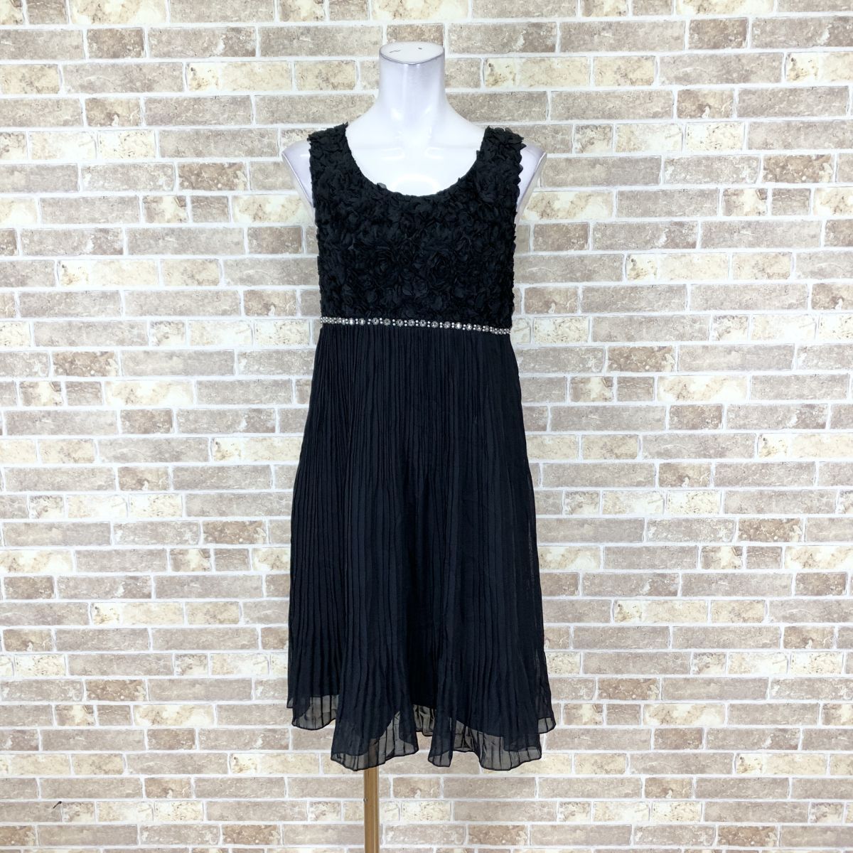 1円 ドレス MEO ワンピース M 黒 カラードレス キャバドレ 発表会 イベント 中古15929拍卖