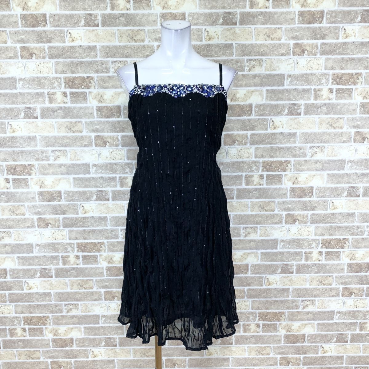 1円 ドレス GRACE CONTINENTAL ワンピース 36 黒 カラードレス キャバドレ 発表会 イベント 中古15744拍卖