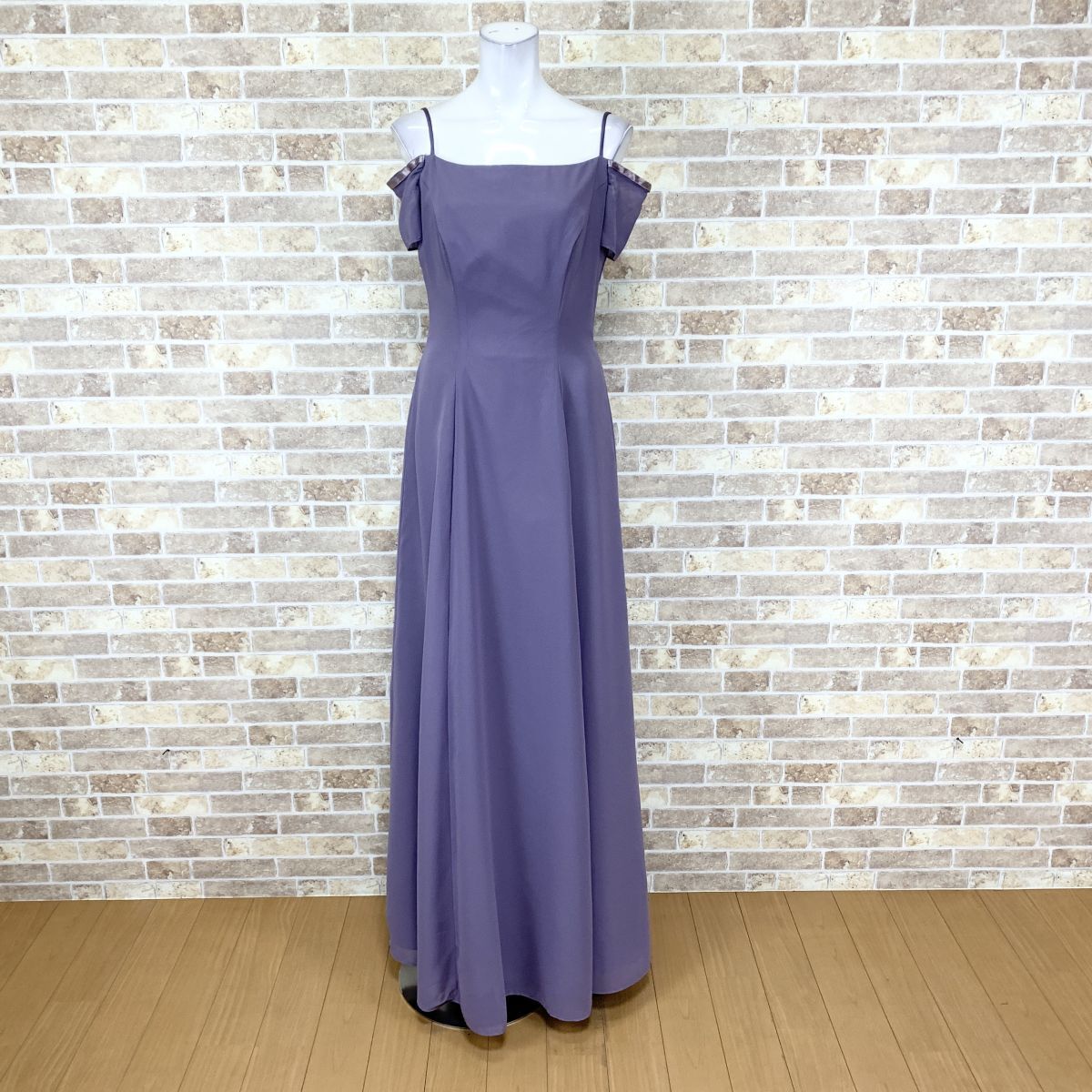 1円 ドレス Alfred Angele ロングドレス 紫系 パーティードレス カラードレス キャバドレ 発表会 イベント 中古15943拍卖