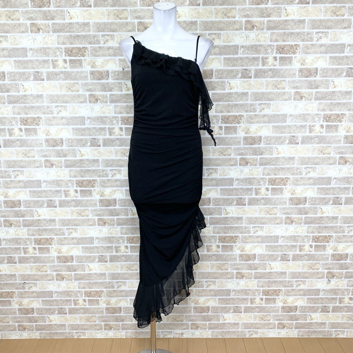 1円 ドレス TOM'S ロングドレス M 黒 パーティードレス カラードレス キャバドレ 発表会 イベント 中古15950拍卖