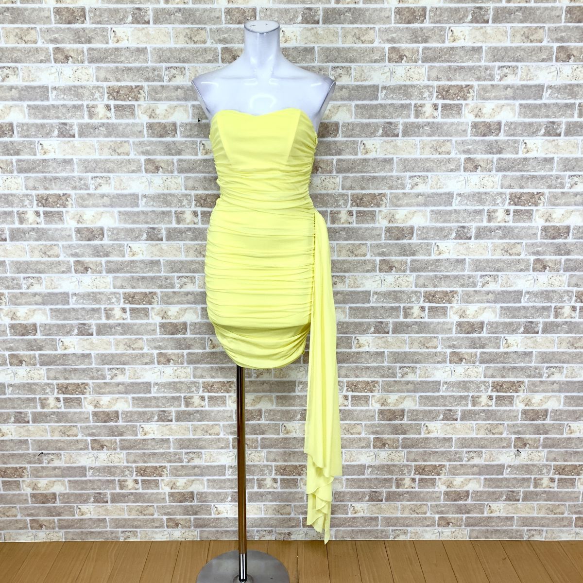 1円 ドレス ミニドレス XS 黄系 カラードレス キャバドレ 発表会 イベント 中古16000拍卖