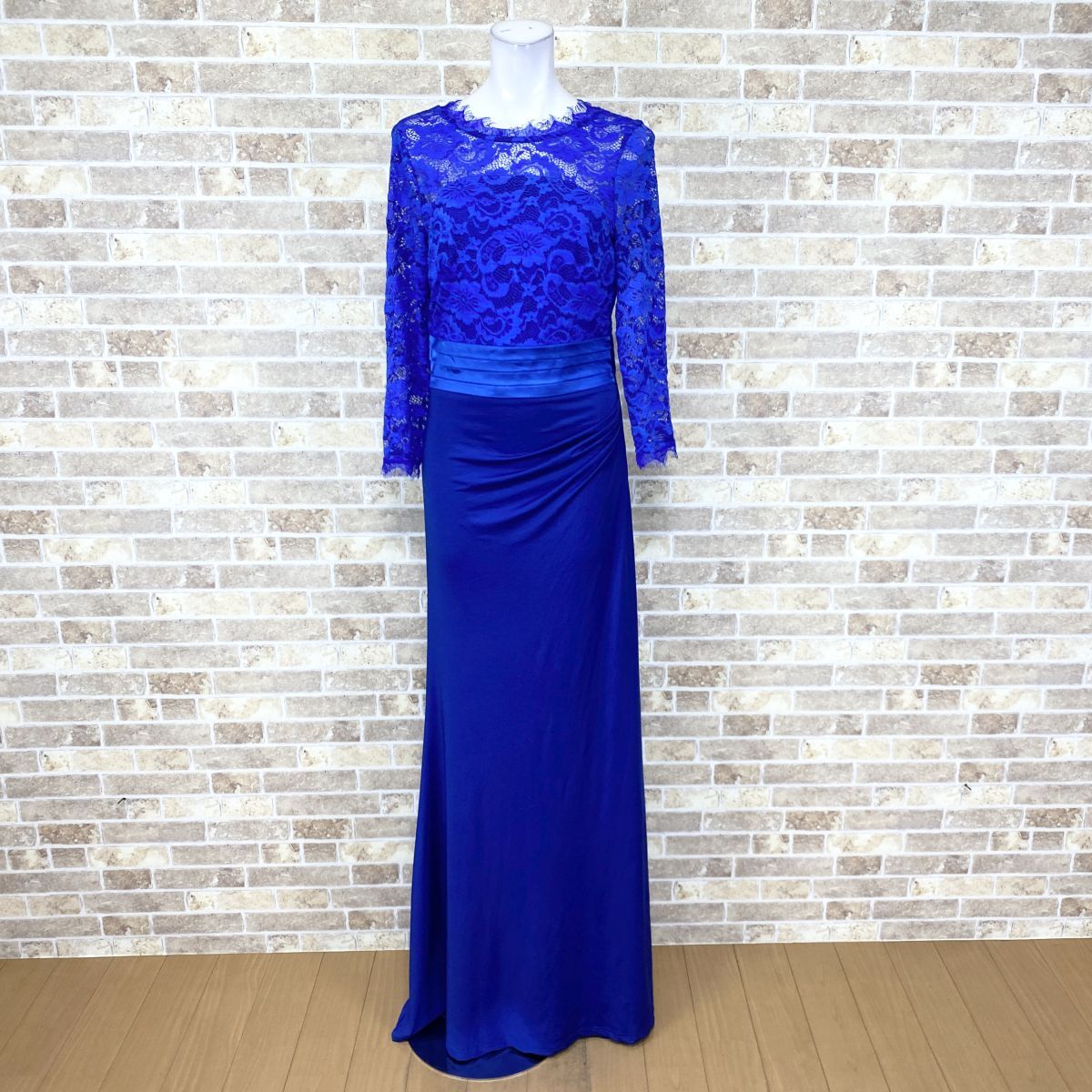 1円 ドレス babyonline DRESS 舞台衣装 長袖ロングドレス 青系 パーティードレス カラードレス 発表会 中古16026拍卖