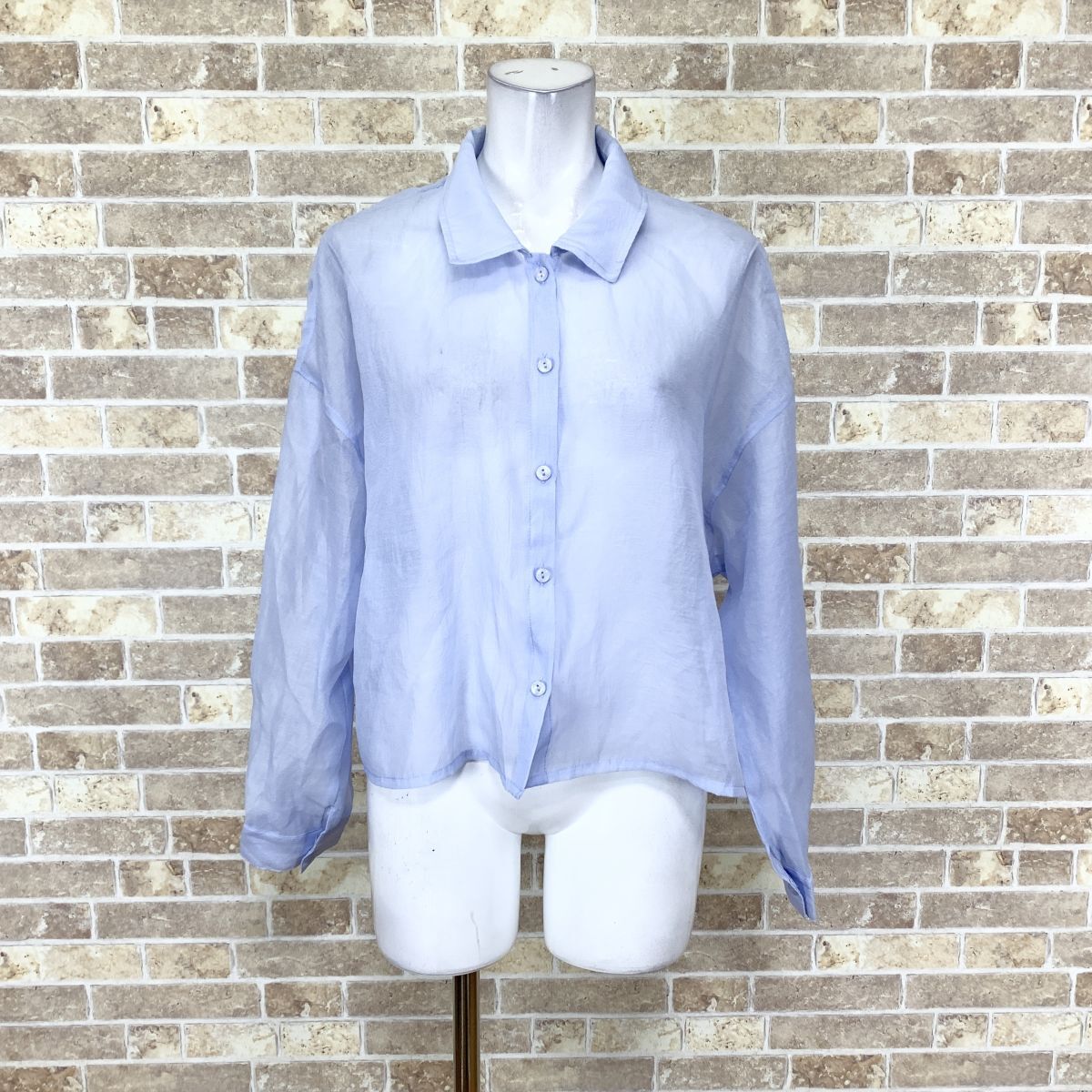 1円 トップス ブラウス【ネコポス可】 2 PINK 薄青系 M 発表会 フォーマル イベント 中古16088拍卖