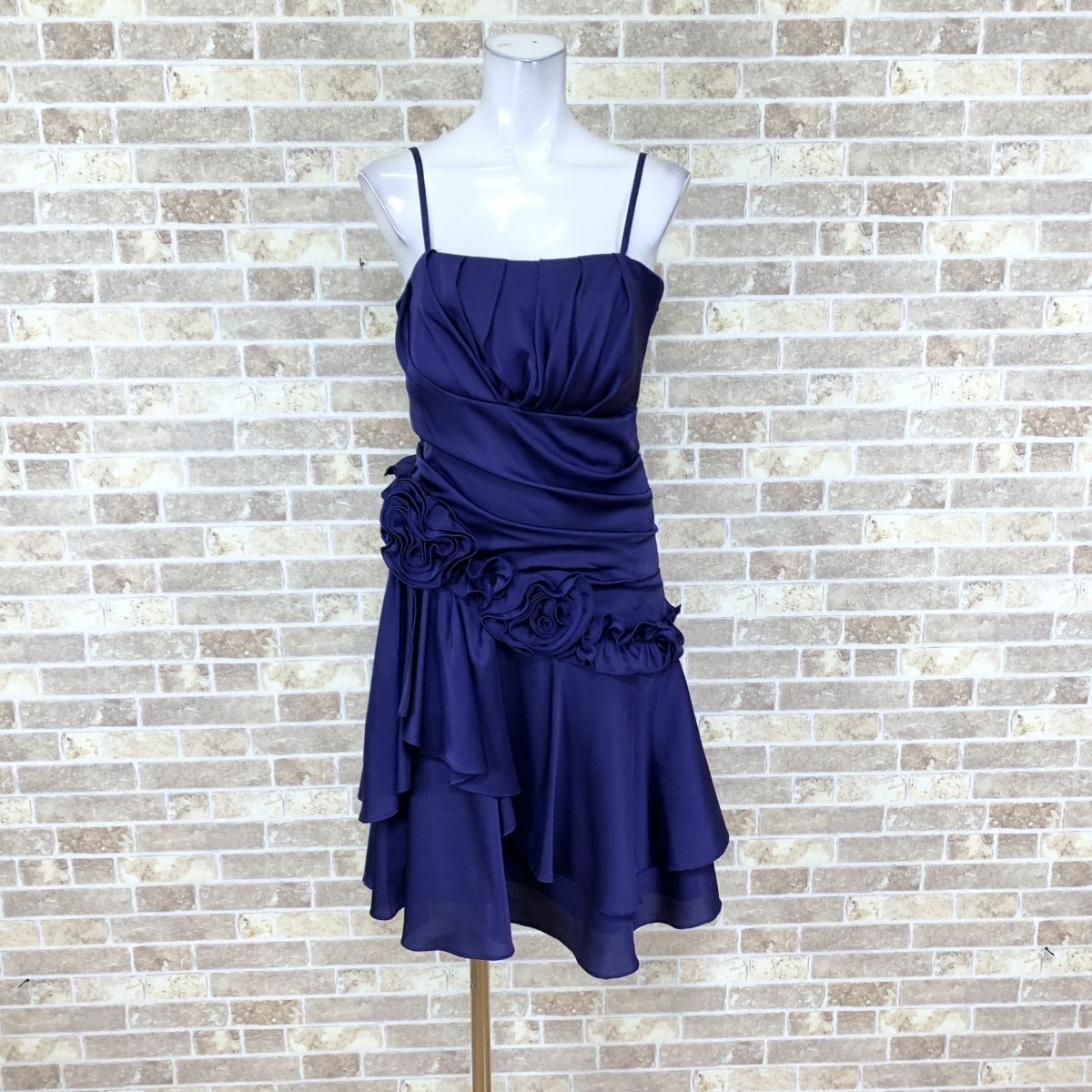 1円 ドレス (株)アサクラ ワンピース 38 濃い紫系 カラードレス キャバドレ 発表会 イベント 中古16110拍卖