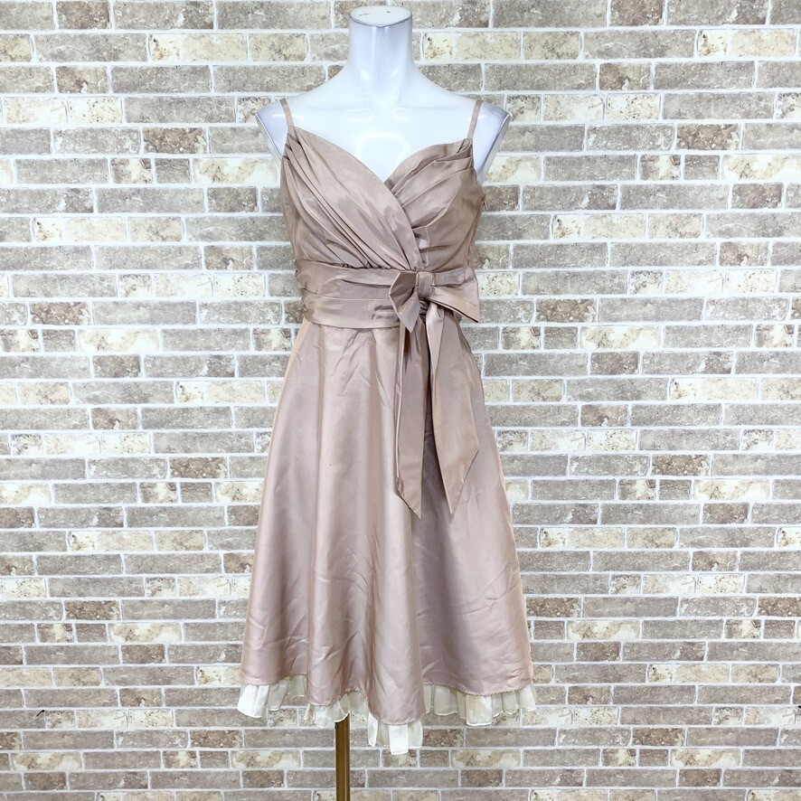 1円 ドレス Shes ワンピース 38 ピンク系 小汚れ数ヶ所有 カラードレス キャバドレ 発表会 イベント 中古16059拍卖