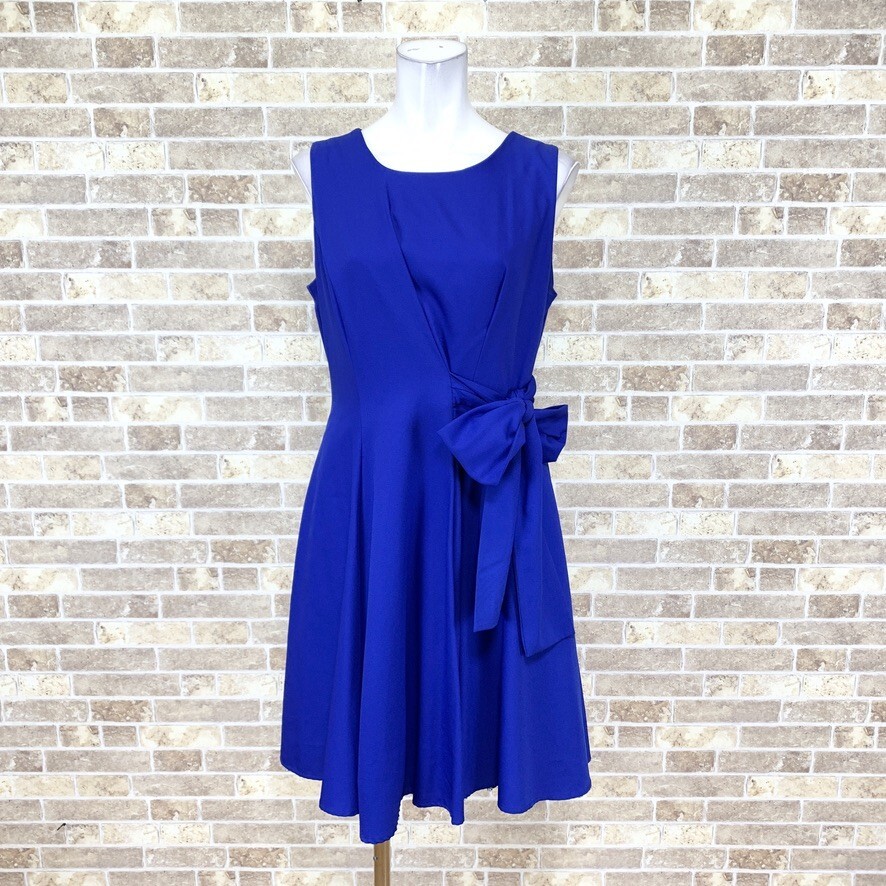 1円 ドレス melupoa ワンピース 40大きめサイズ 青系 カラードレス キャバドレ 発表会 イベント 中古16108拍卖