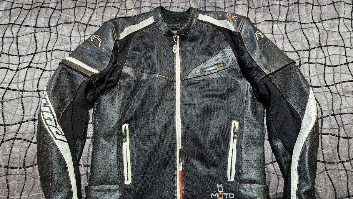 【3Lサイズ】HYOD 腕取り外し ヒョウドウ SPEED ID レザージャケット レザー×メッシュ インナー付 ライディング ライダース拍卖