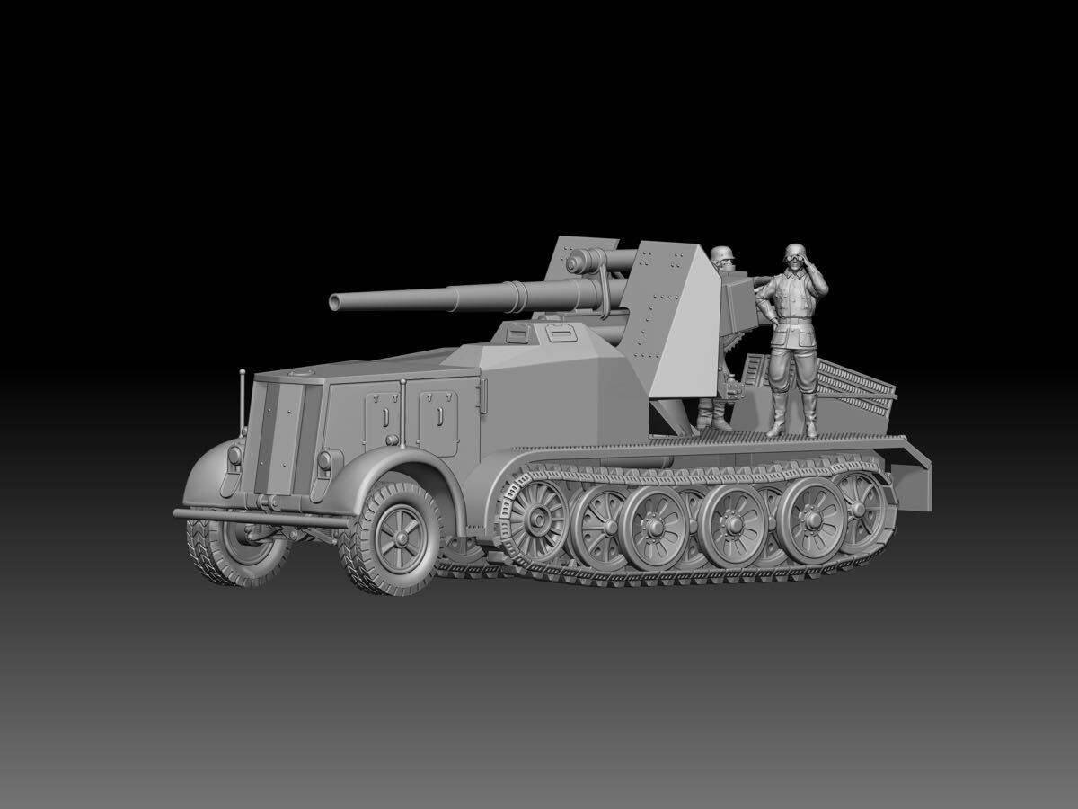 1/35 レジンキット WW2ドイツ軍Sd.Kfz.8 - 8.8cm Flak 18半装軌車 兵士3体付 251027拍卖