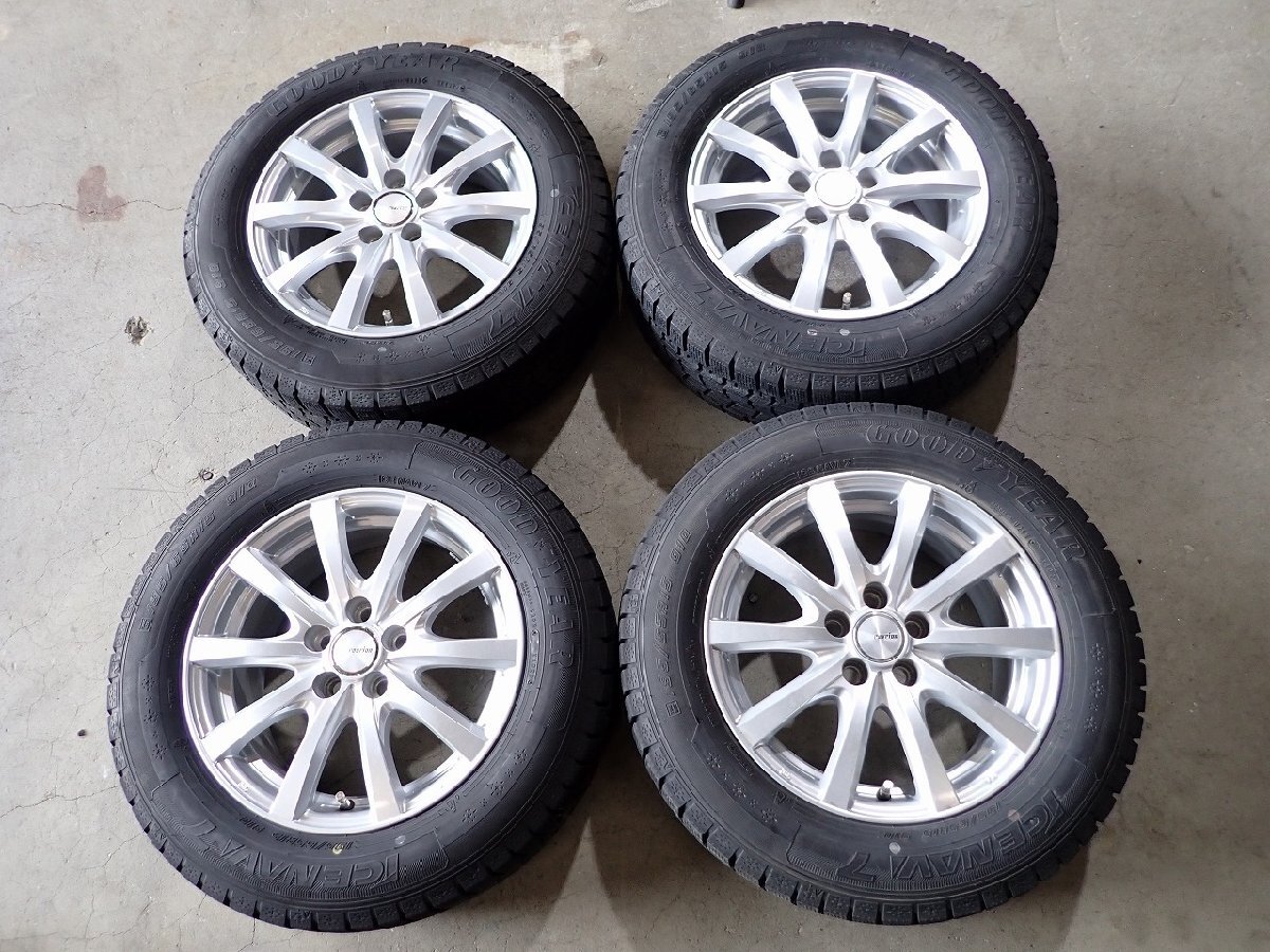YS19091【送料無料195/65R15】プリウス カローラスポーツ ナビ7 中古スタッドレスセット ■15×6.5J 100/5H ET40■ 1円スタート拍卖