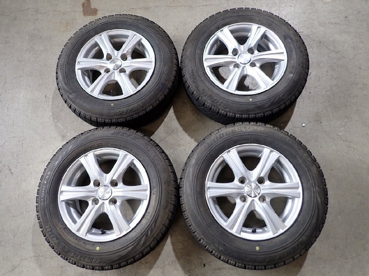 YS19110【送料無料155/80R13】パッソ ヴィッツなどへ 2020年製 ブリヂストン 中古スタッドレスセット■13×5J 100/4H ET35■ 1円スタート拍卖