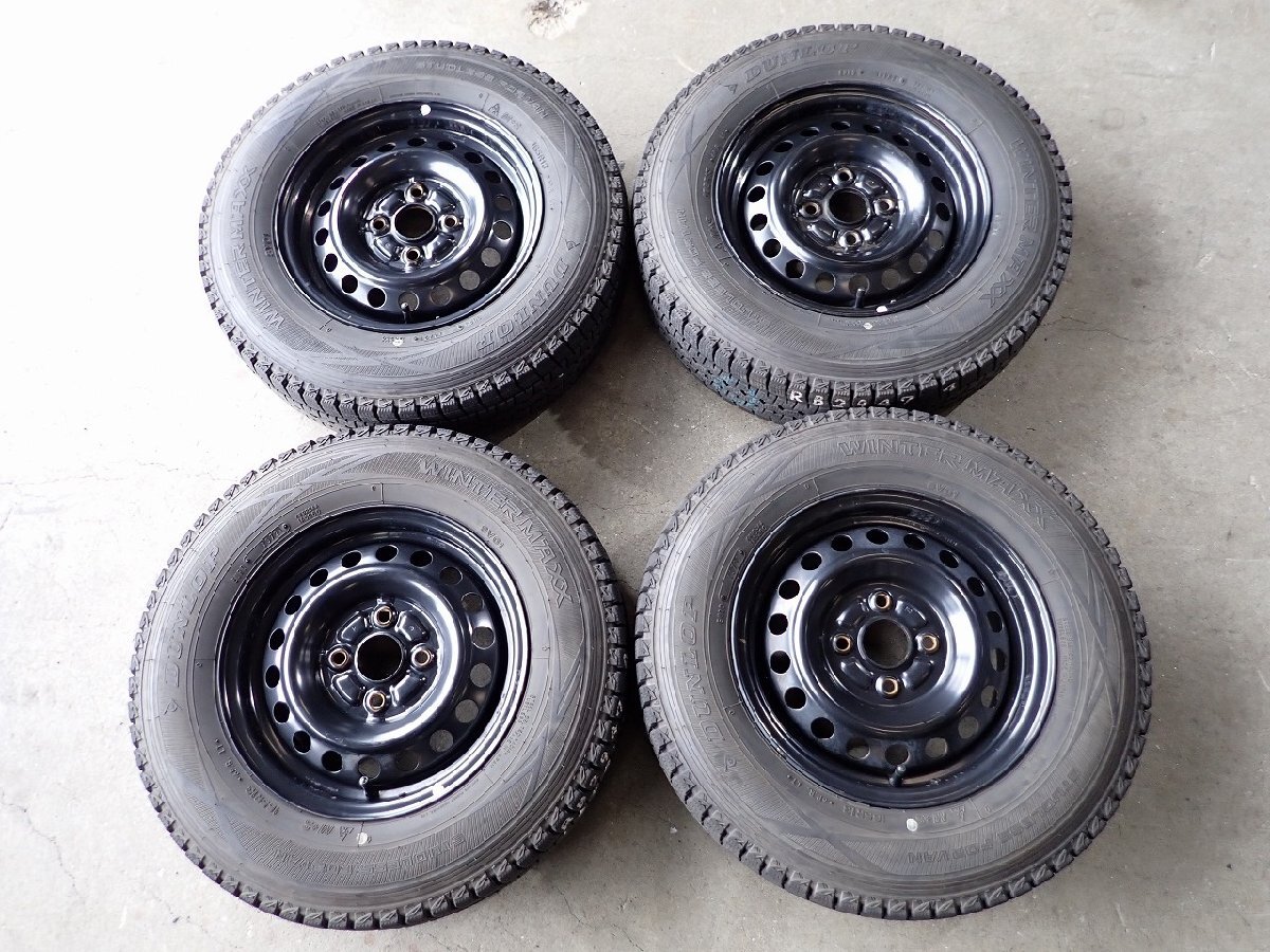 YS19208【送料無料165R13 6PR】プロボックス サクシードなどへ 中古スタッドレススチールセット ■13×5J 100/4H ET約40■ 1円スタート拍卖