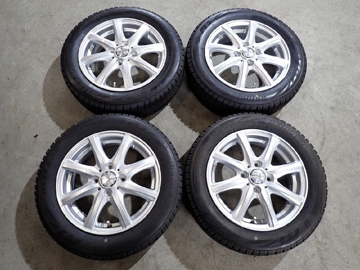 YS23030【送料無料155/65R14】スペーシア タント NーBOX デイズルークスなどに 中古スタッドレス ▼14×4.5J 100/4H ET45▼1円スタート拍卖