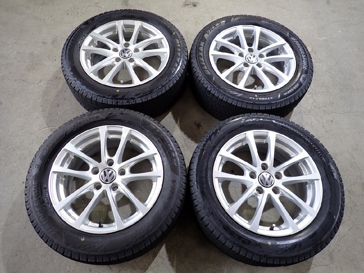 YS22787【送料無料205/55R16】ワーゲン ゴルフ ゴルフトゥーランなどに BS 中古スタッドレスセット ■16×6.5J 112/5H ET45■拍卖