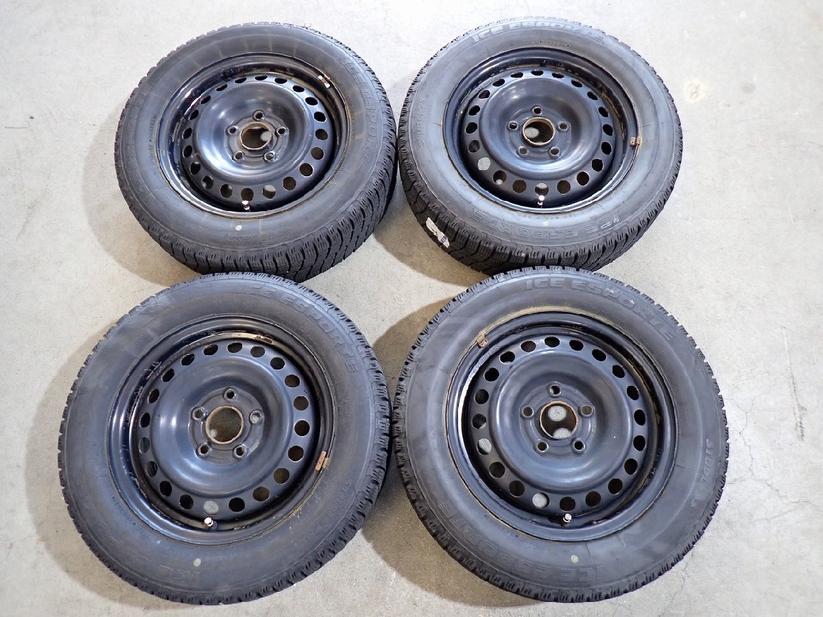 YS23108【送料無料185/65R15】GB5 GB6 GB7 GB8型フリードなどに 2023年製 中古スタッドレス ●15×5.5J 114.3/5H ET約50●1円スタート拍卖