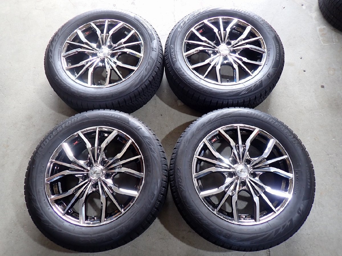 YS22706【送料無料215/60R17】エスティマ オデッセイなどへ BS VRX2 中古スタッドレスセット■17×7J 114.3/5H ET47■ 1円スタート拍卖