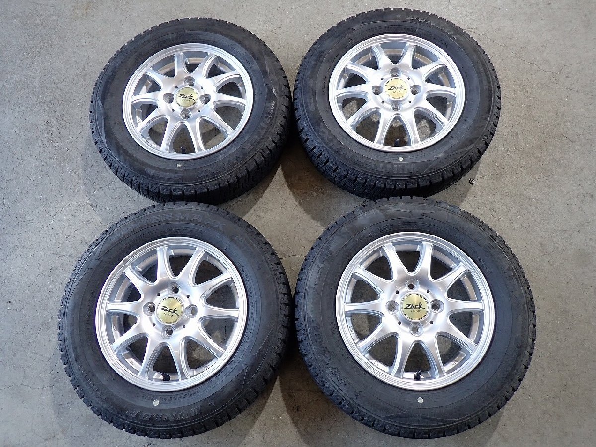 YS22991【送料無料145/80R13】モコ タント N-BOX スペーシアなどに 中古スタッドレスセット ■13×4J 100/4H ET42■1円スタート拍卖