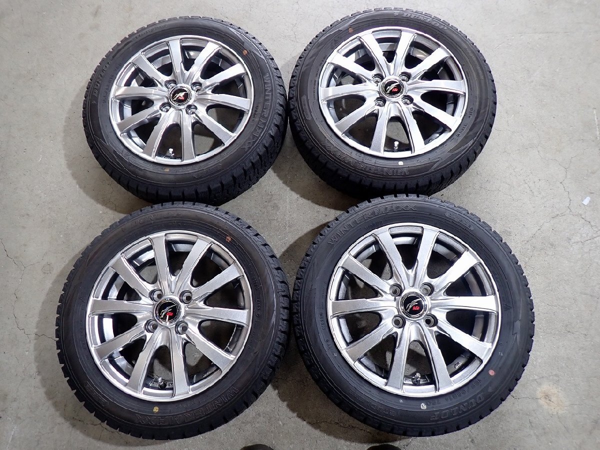 YS22719【送料無料155/65R14】タント スペーシア N-BOX DL WM02 中古スタッドレスセット ■14×4.5J 100/4H ET45■ 1円スタート拍卖