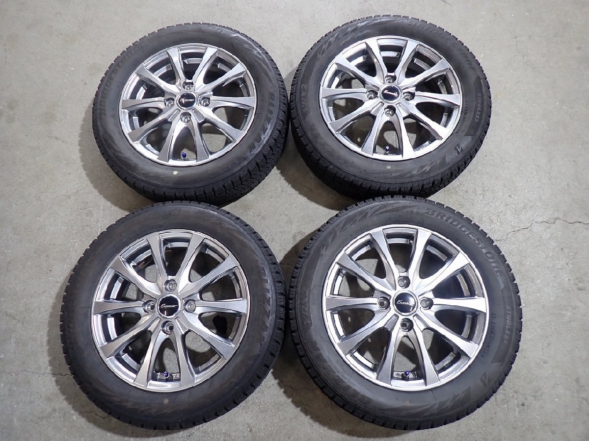 YS22730【送料無料155/65R14】タント スペーシア N-BOXなどへ VRX2 中古スタッドレスセット ■14×4.5J 100/4H ET45■ 1円スタート拍卖