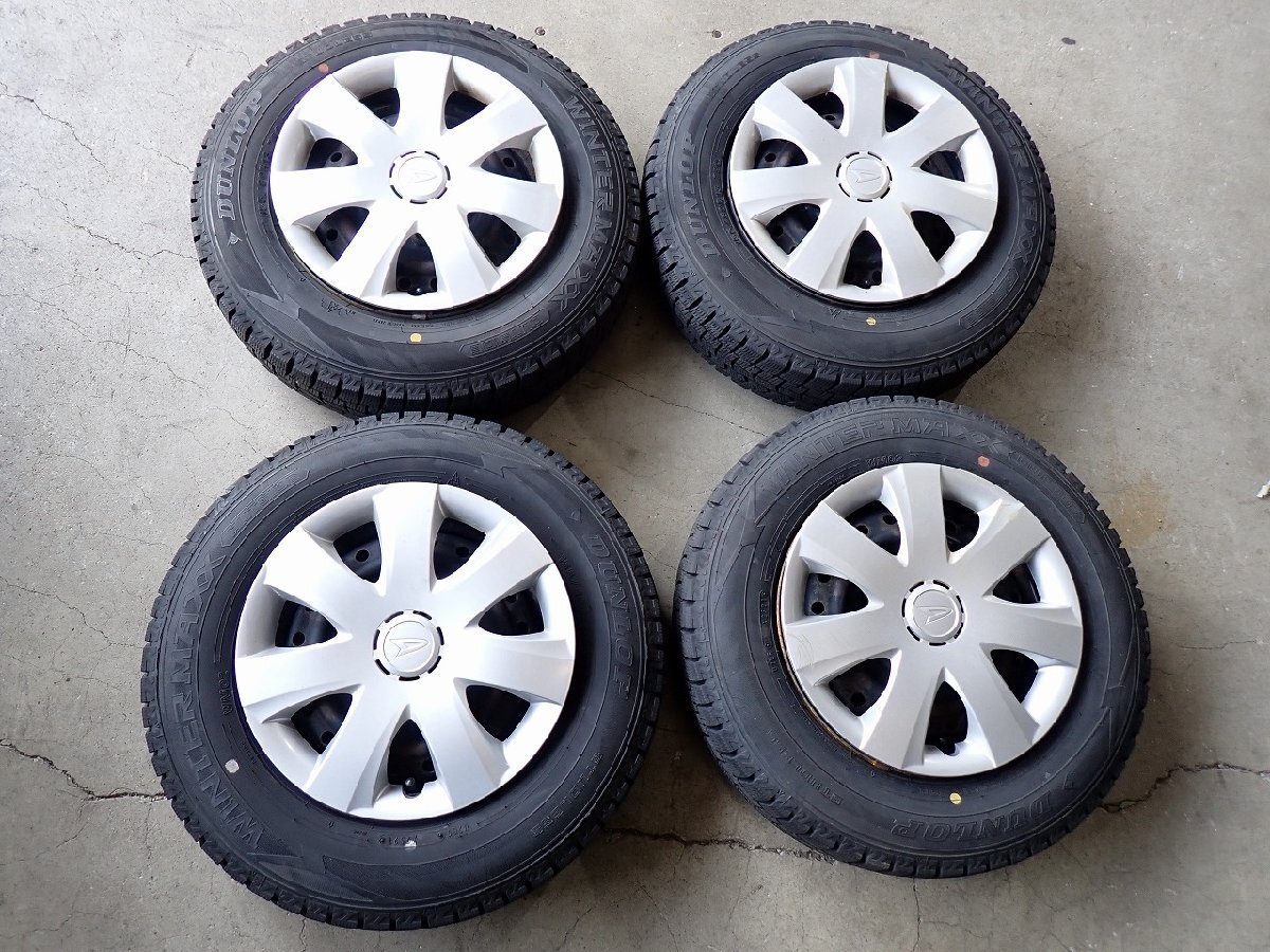 YS19265【送料無料155/80R13】ダイハツ純正スチール ミラ純正 タント ムーヴにも WM02 中古冬セット●13×4.5J 100/4H ET約35●拍卖