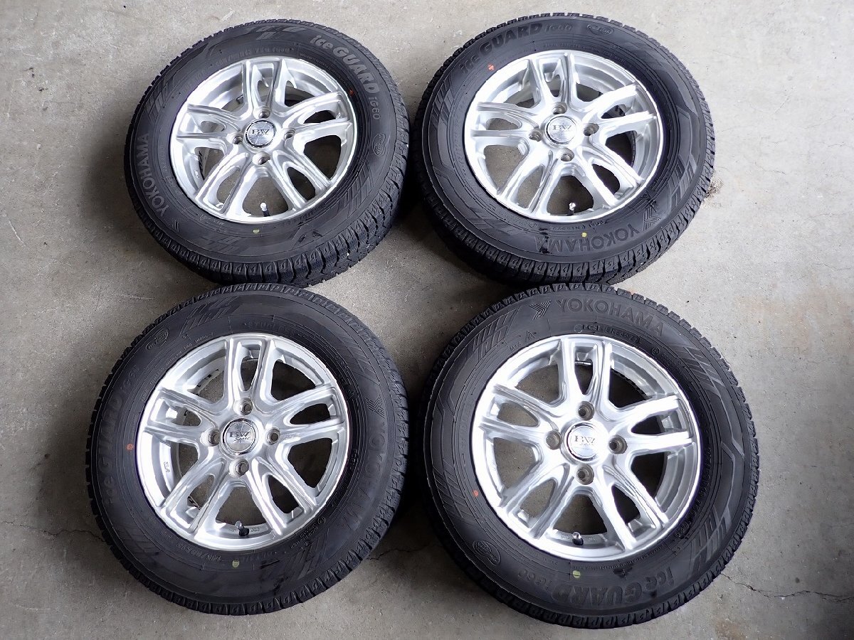 YS19880【送料無料145/80R13】モコ MRワゴン タント スペーシアなどに 中古スタッドレス ★13×4J 100/4H ET42★1円スタート拍卖