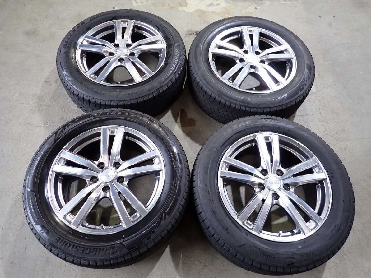 YS22782【送料無料215/60R17】エスティマ エリシオン オデッセイなどに BS VRX3 中古スタッドレス ●17×7J 114.3/5H ET55●拍卖