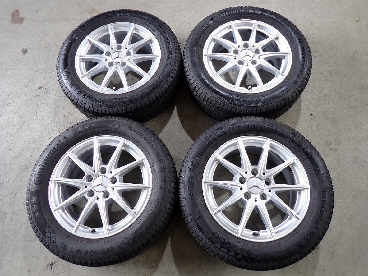 YS23597【送料無料205/60R16】ベンツ純正 W177 Aクラス 純正 2023年製 中古スタッドレスセット ■16×6.5J 112/5H ET44■拍卖