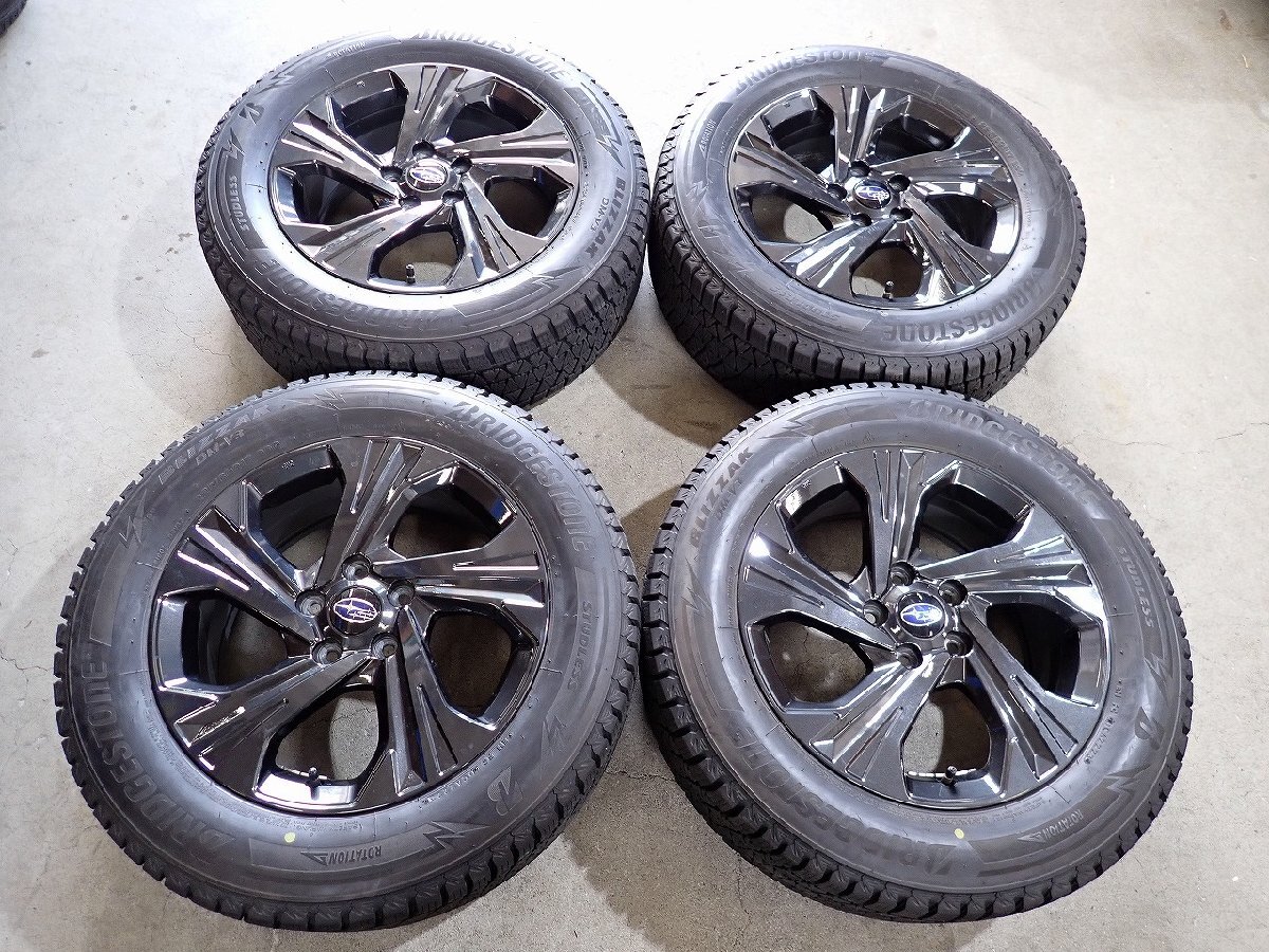 YS23607【送料無料225/60R17】スバル純正 クロストレック純正 SK系フォレスターにも 中古スタッドレス ■17×7J 114.3/5H ET55■拍卖