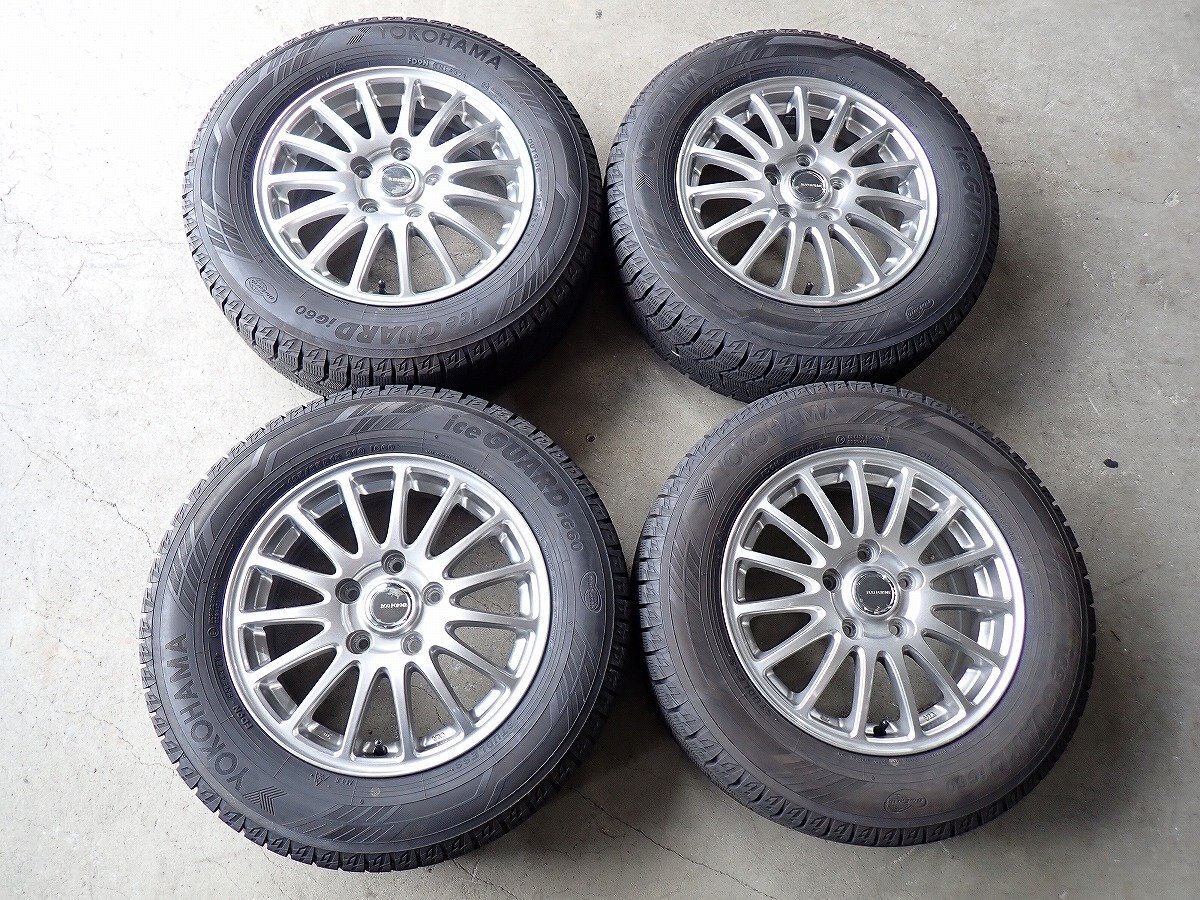 YS19618【送料無料195/65R15】70系ノア VOXY RK系ステップワゴンなどに ヨコハマ 中古スタッドレス ■15×6J 114.3/5H ET53■1円スタート拍卖