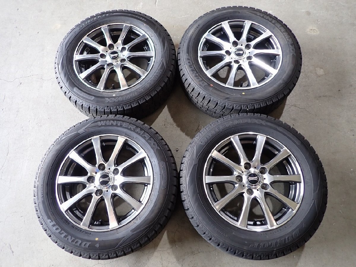 YS20258【送料無料195/65R15】70系 80系ノア VOXY ステップワゴン 中古スタッドレス ▼15×6J 114.3/5H ET53▼1円スタート拍卖