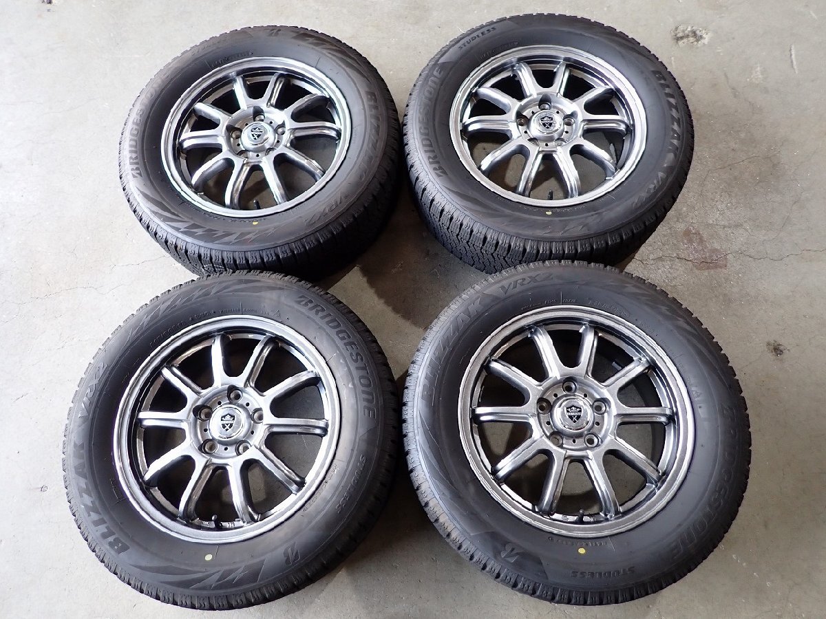 YS20263【送料無料215/60R16】オデッセイ ヴェゼル エスティマ等 BS 中古スタッドレスセット ▼16×6.5J 114.3/5H ET53▼1円スタート拍卖