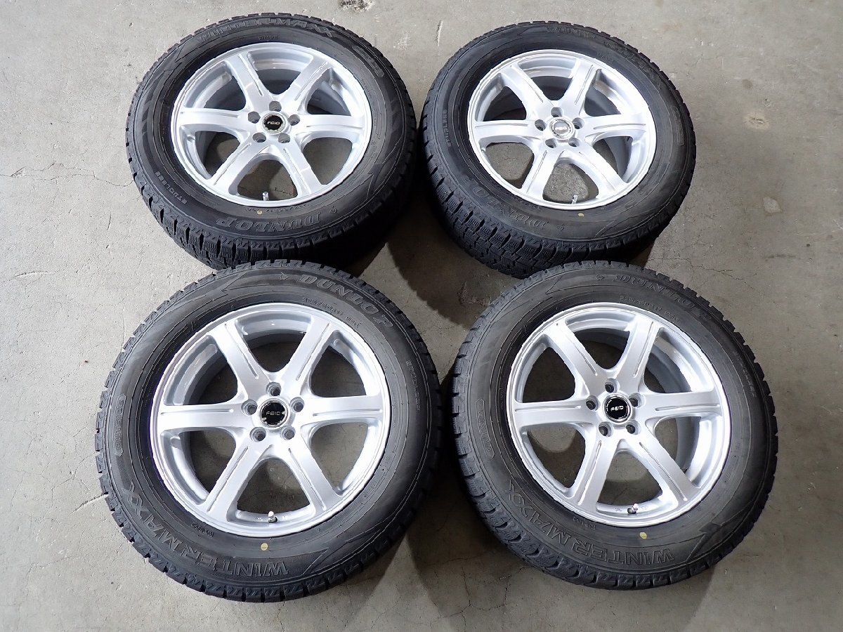 YS20229【送料無料225/60R17】XV SJ系フォレスターなどに ダンロップ 中古スタッドレス ●17×7J 100/5H ET53●1円スタート拍卖