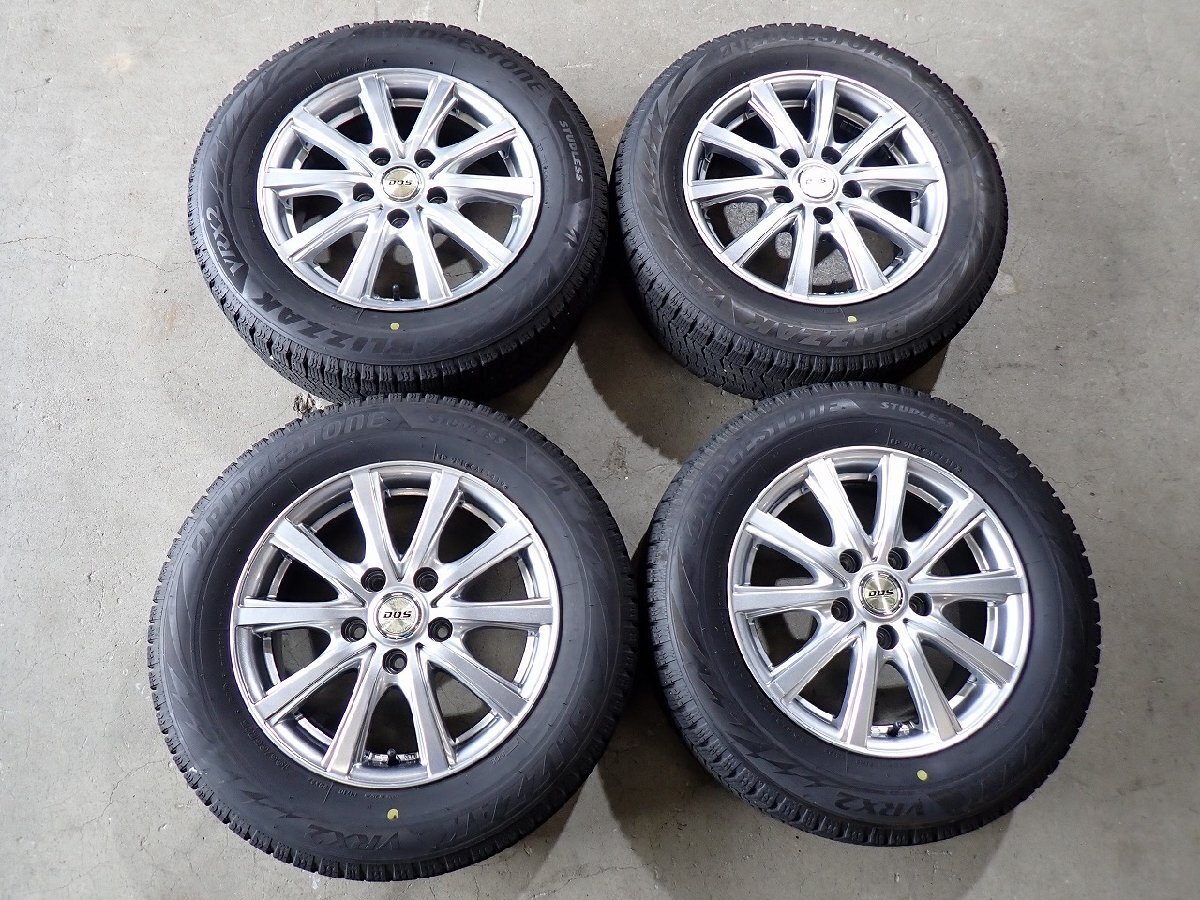 YS20225【送料無料195/65R15】セレナ オーリス ルミオンなどに BS 中古スタッドレスセット ●15×6J 114.3/5H ET45●1円スタート拍卖