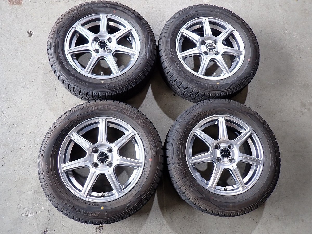 YS20222【送料無料185/65R15】ノート ティーダ GB4フリードなどに 中古スタッドレス ▼15×5.5J 100/4H ET42▼1円スタート拍卖