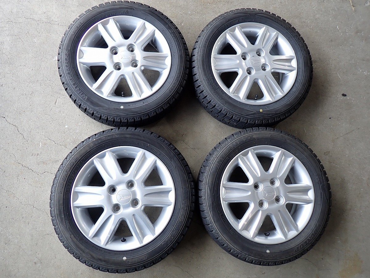 YS20194【送料無料155/65R14】ダイハツ純正 タント ムーブ ミラ キャスト 中古スタッドレスセット ★14×4.5J 100/4H ET45★1円スタート拍卖