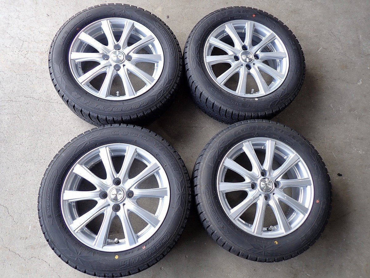 YS20189【送料無料175/65R15】フィット キューブ スイフト アクアなどへ 中古スタッドレス ●15×5.5J 100/4H ET43●1円スタート拍卖