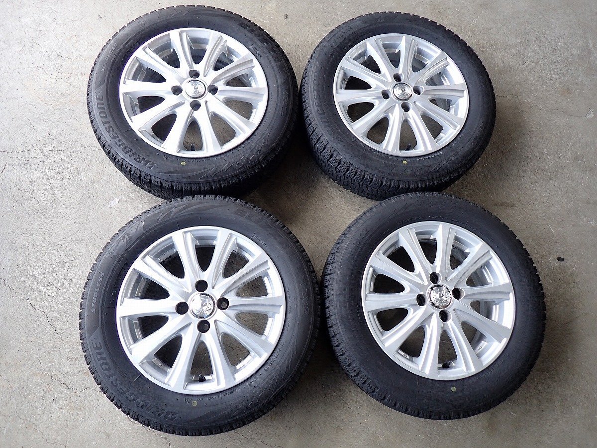 YS20195【送料無料175/65R15】アクア フィット スイフト キューブ等 BS 中古スタッドレスセット ▼15×5.5J 100/4H ET40▼1円スタート拍卖