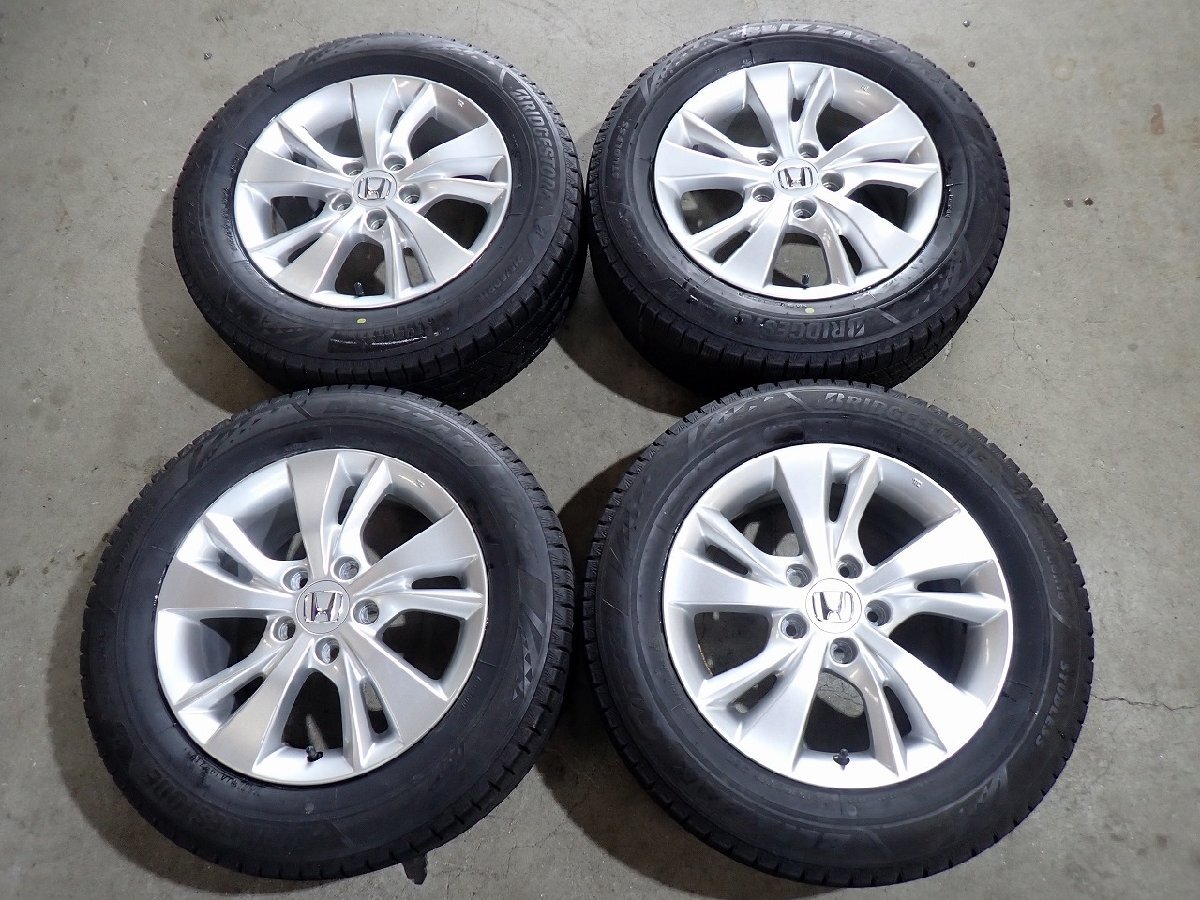 YS22865【送料無料215/60R16】ホンダ純正 ヴェゼル純正 BS BLIZZAK VRX3 中古スタッドレスセット■16×7J 114.3/5H ET55■1円スタート拍卖
