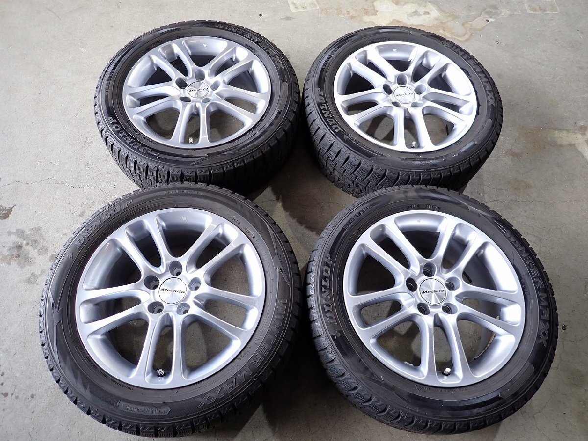 YS22833【送料無料215/55R17】ホンダ純正 Modulo オデッセイ ヴェゼル 2022年製 中古スタッドレス▼17×7J 114.3/5H ET55▼1円スタート拍卖