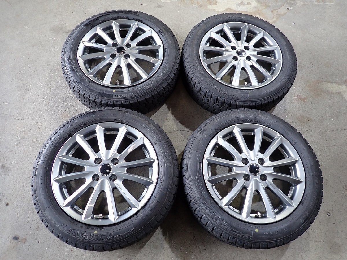 YS22834【送料無料185/60R16】E13 ノート e-POWERなどへ 2021年製 中古スタッドレスセット ■16×6J 100/4H ET50■1円スタート拍卖