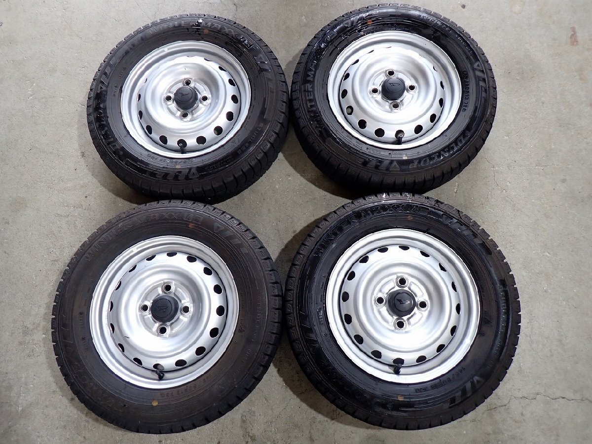 YS22858【送料無料145/80R13】ダイハツ純正スチール タント ミラ ムーブ等 中古スタッドレス ●13×4J 100/4H ET約45●1円スタート拍卖