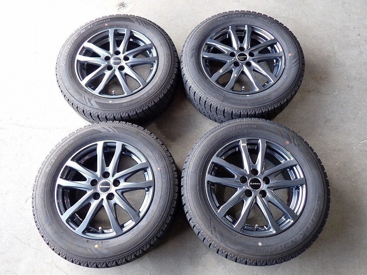 YS20397【送料無料195/65R15】プリウス カローラスポーツなどに 中古スタッドレスアルミセット ▼15×6J 100/5H ET43▼1円スタート拍卖