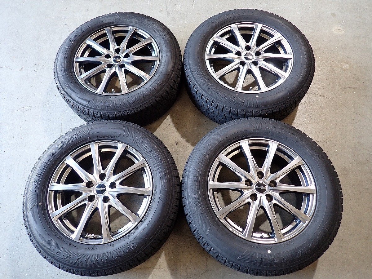 YS20316【送料無料225/65R17】ハリアー RAV4 ヴァンガード NX等 トヨタ純正ナット対応 冬タイヤ ★17×7J 114.3/5H ET37★1円スタート拍卖