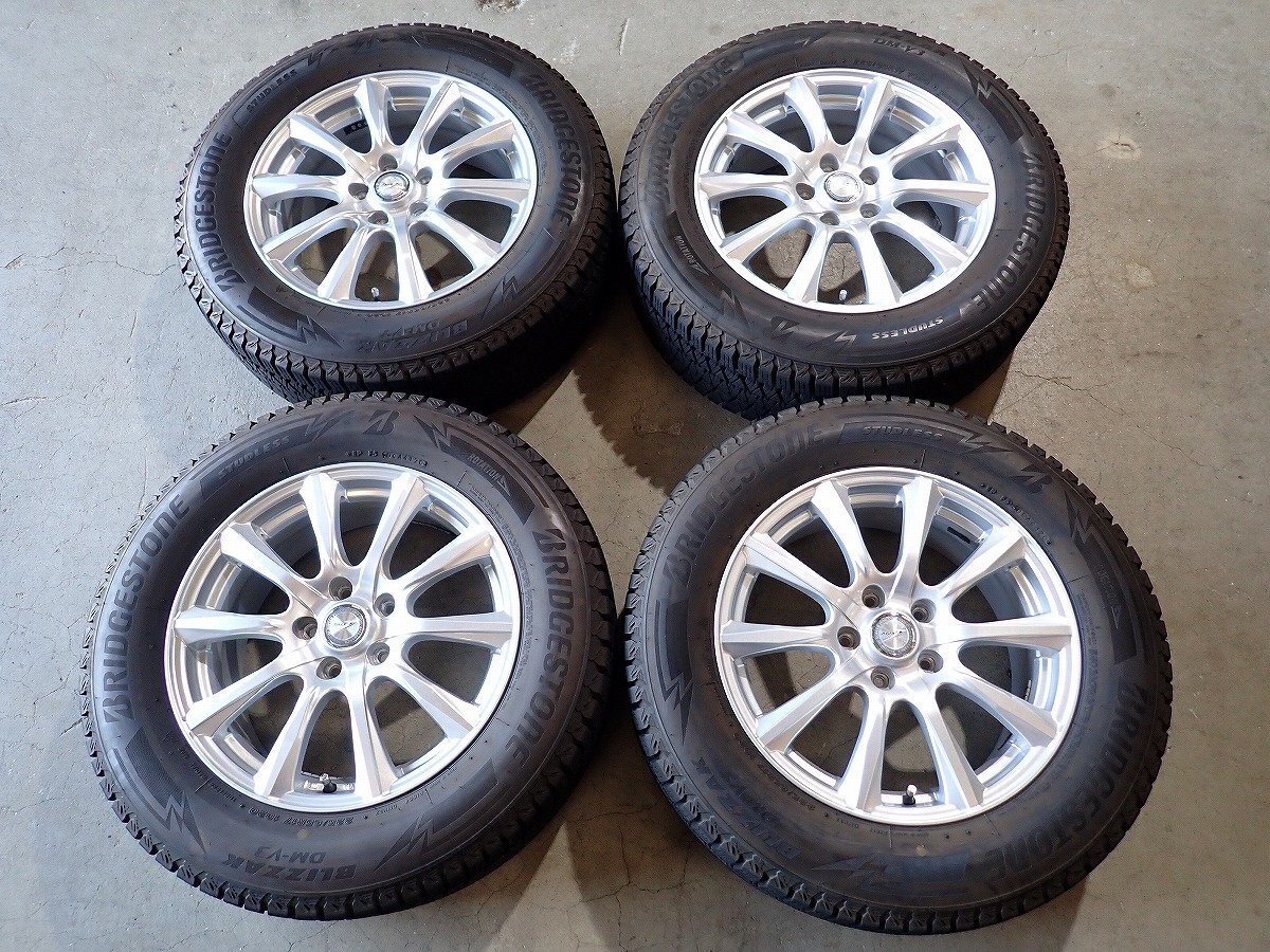 YS20317【送料無料225/65R17】CX-5 CX-8 CR-V BS型レガシィアウトバック 中古スタッドレス ▼17×7J 114.3/5H ET48▼1円スタート拍卖