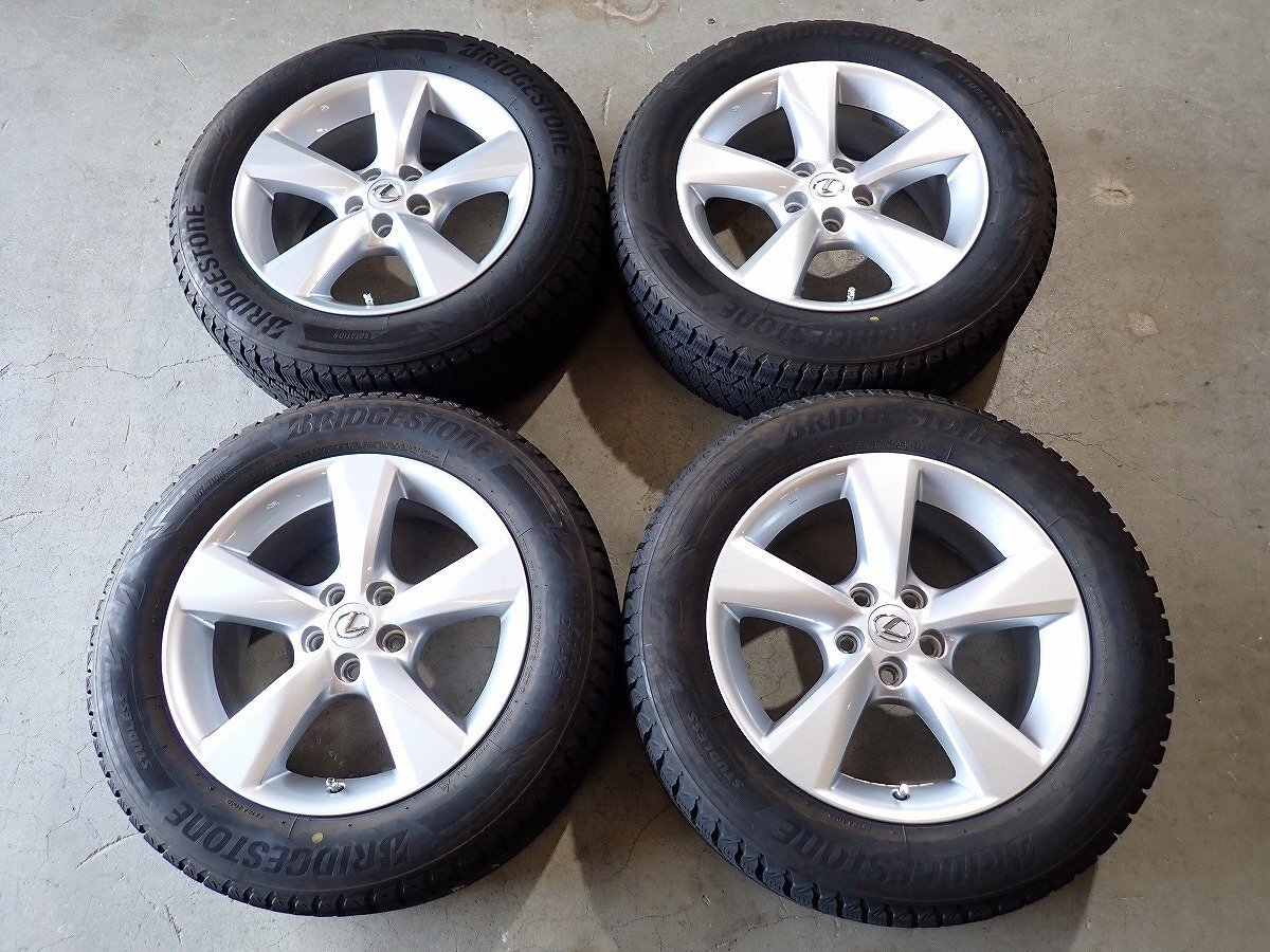 YS20306【送料無料235/60R18】レクサス純正 RX 450h 純正 ブリヂストン 中古スタッドレス ★18×7.5J 114.3/5H ET35★1円スタート拍卖