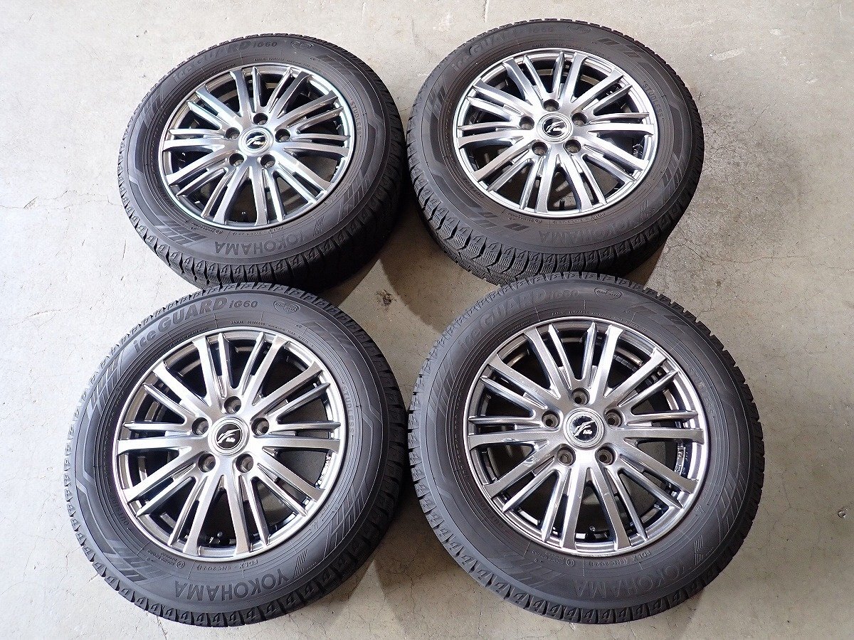 YS20309【送料無料185/65R15】GB5 GB6 GB7 GB8 フリードなどに 中古スタッドレス ●15×6J 114.3/5H ET53●1円スタート拍卖