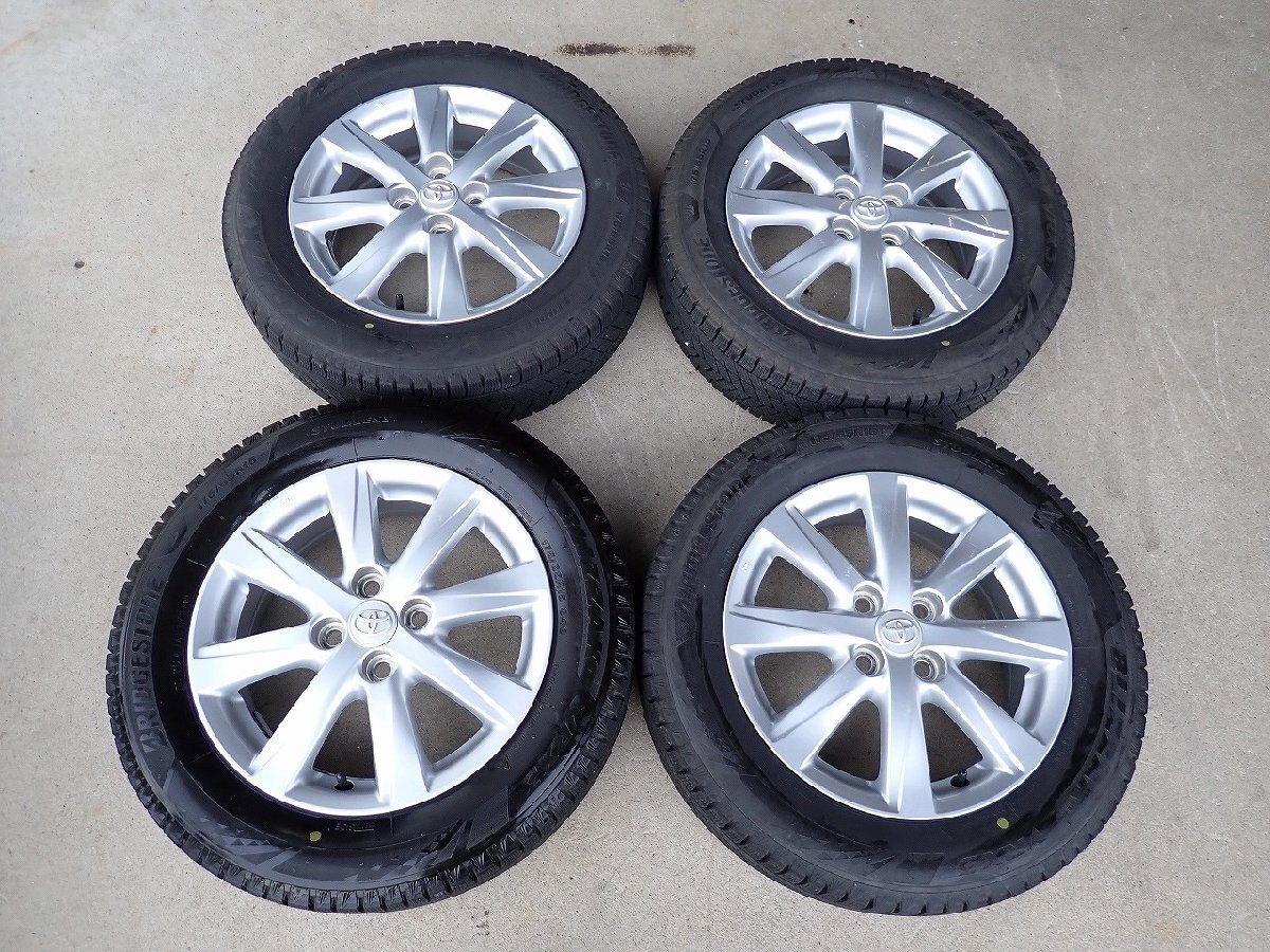 YS23266【送料無料175/65R15】トヨタ純正 アクア スペイドなどに BS VRX3 中古スタッドレスセット★15×5J 100/4H ET39★1円スタート拍卖
