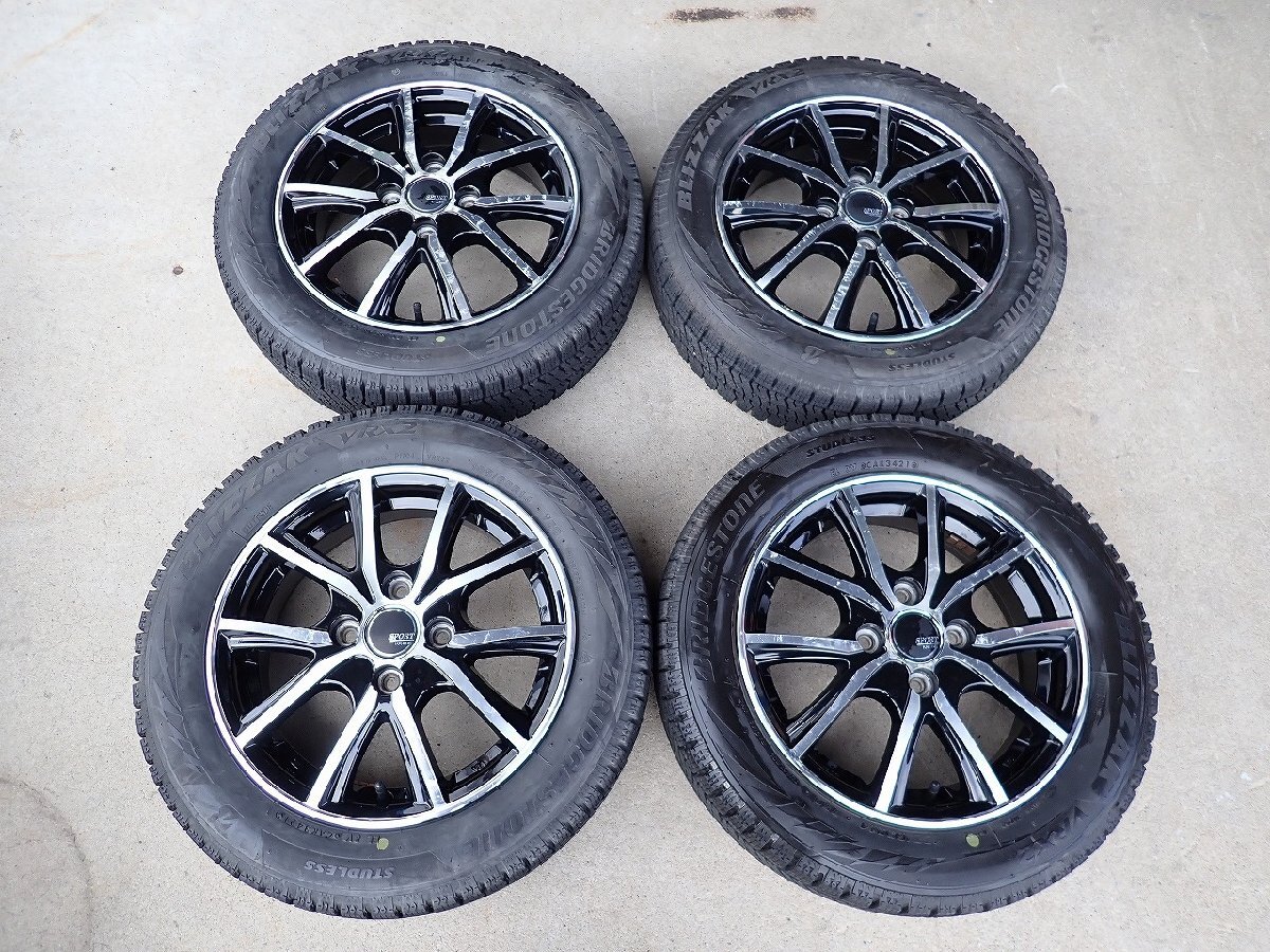 YS23267【送料無料155/65R14】タント スペーシア N-BOX デイズなどに BS 中古スタッドレス ▼14×4.5J 100/4H ET45▼1円スタート拍卖