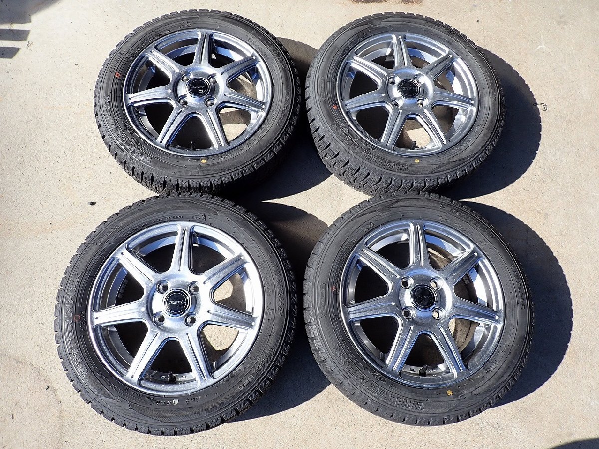 YS23274【送料無料155/65R14】NーBOX タント スペーシア デイズなどに 中古スタッドレスセット ★14×4.5J 100/4H ET45★1円スタート拍卖