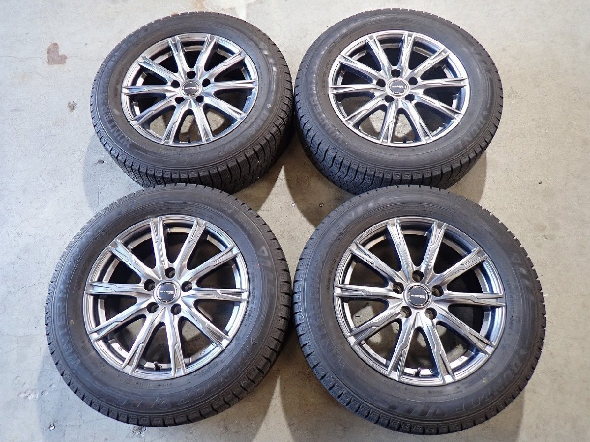 YS23310【送料無料225/60R17】30アルファード ヴェルファイアなどに 中古スタッドレスセット ▼17×7J 114.3/5H ET39▼1円スタート拍卖